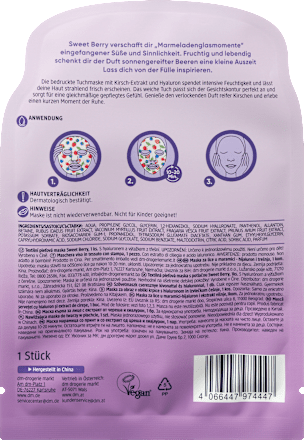 Tuchmaske Sweet Berry bedruckt, 1 St