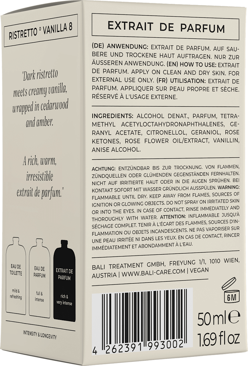 BALI GENTS Ristretto & Vanille Extrait de Parfum, 50 ml
