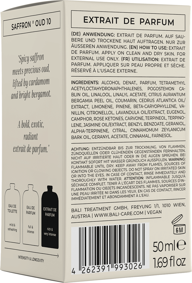BALI GENTS Safran & Oud Extrait de Parfum, 50 ml