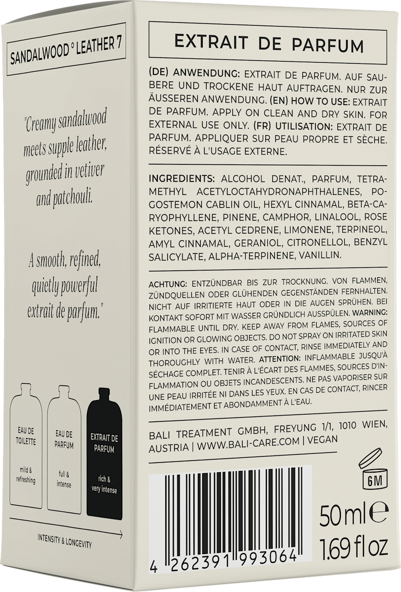BALI GENTS Bois de santal & Cuir Extrait de Parfum, 50 ml