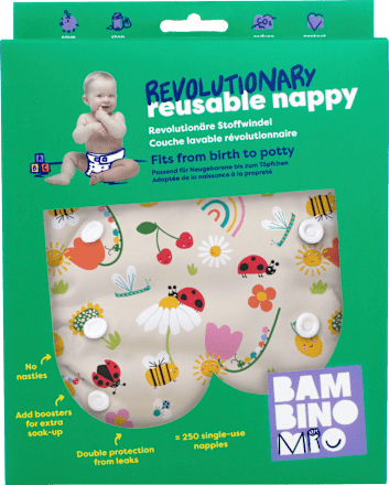 Stoffwindel wiederverwendbar, creme, Motiv Sommer, 1 St