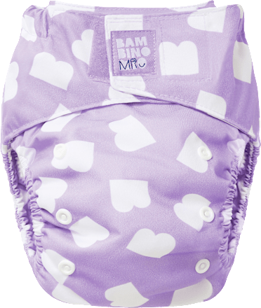 Herbruikbare luier, paars-bamboe, 1 stuk