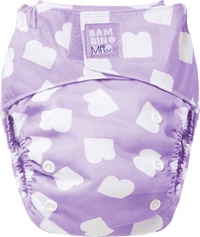 Herbruikbare luier, paars-bamboe, 1 stuk