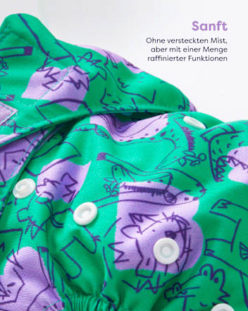 Herbruikbare luier, paars-bamboe, 1 stuk