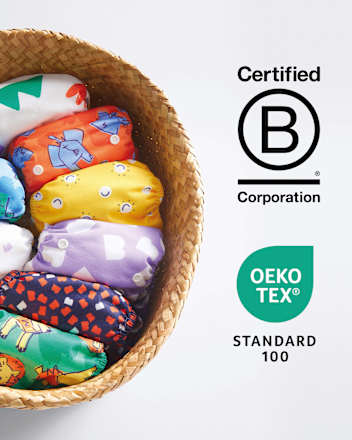 Herbruikbare luier, paars-bamboe, 1 stuk