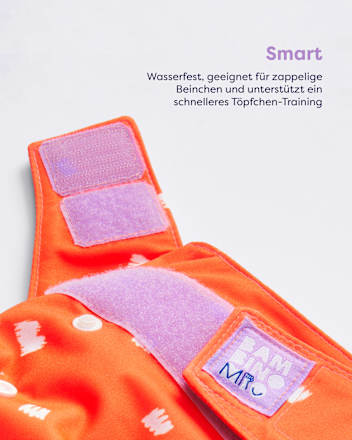 Herbruikbare luier, paars-bamboe, 1 stuk