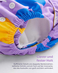 Herbruikbare luier, paars-bamboe, 1 stuk