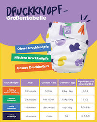 Herbruikbare luier, paars-bamboe, 1 stuk