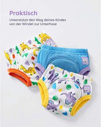 Herbruikbare zindelijkheidstrainingbroekjes, 3-4 jaar, blauw/veelkleurig, 3 stuks