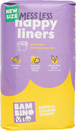 Windelvlies mess less happy liners, 100 Blatt, 1 St