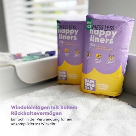 Windelvlies mess less happy liners, 100 Blatt, 1 St