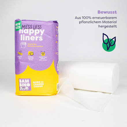Windelvlies mess less happy liners, 100 Blatt, 1 St