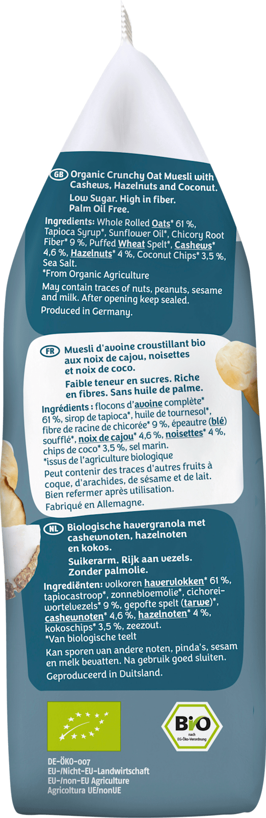 barnhouse Muesli croustillant, Krunchy Low Sugar Crazy Nuts, 375 g