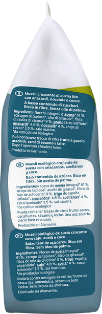 barnhouse Muesli croustillant, Krunchy Low Sugar Crazy Nuts, 375 g