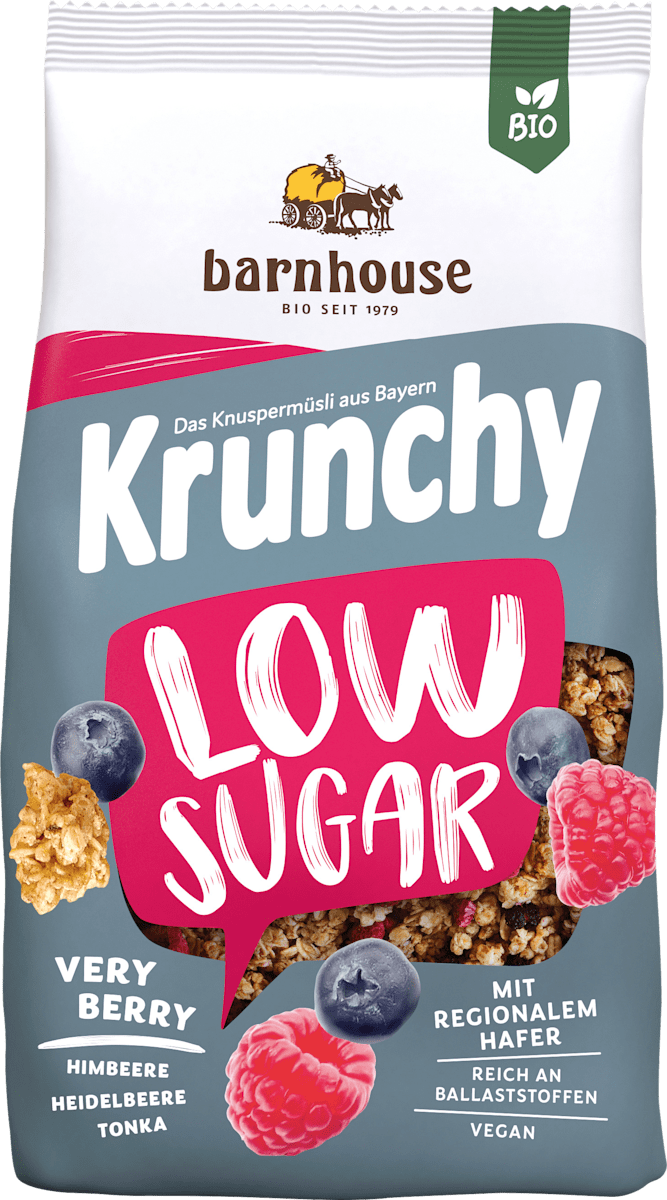 barnhouse Muesli croustillant, Krunchy Low Sugar Very Berry, 375 g