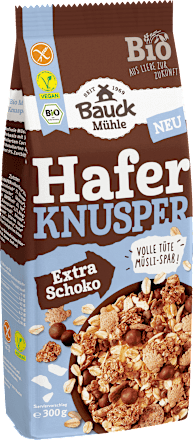 Müsli, Hafer Knusper Extra Schoko, glutenfrei, 300 g Bauck Mühle