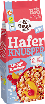 Müsli, Hafer Knusper Mango Himbeere, glutenfrei, 285 g Bauck Mühle