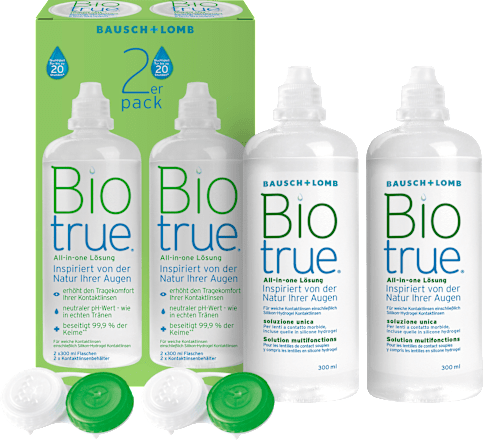 Kontaktlinsen-Pflegemittel Biotrue (2 x 300 ml), 600 ml