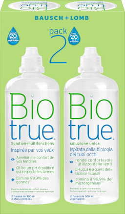 Kontaktlinsen-Pflegemittel Biotrue (2 x 300 ml), 600 ml