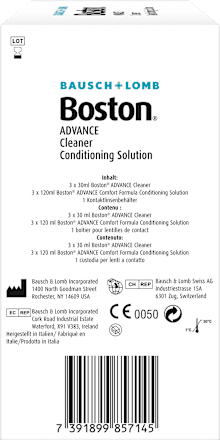 Kontaktlinsen-Pflegemittel Boston Advance Cleaner (3x30ml) & Conditioner (3x120ml), 450 ml