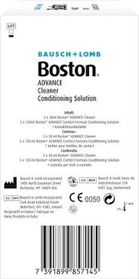 Kontaktlinsen-Pflegemittel Boston Advance Cleaner (3x30ml) & Conditioner (3x120ml), 450 ml
