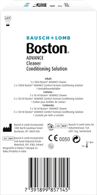 Contactlensverzorgingsproduct Boston Advance Cleaner (3x30ml) &amp; Conditioner (3x120ml), 450 ml