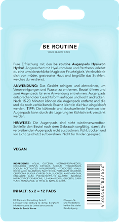 Augenpads Hydrogel Hyaluron Multipack (6 Paare), 12 St