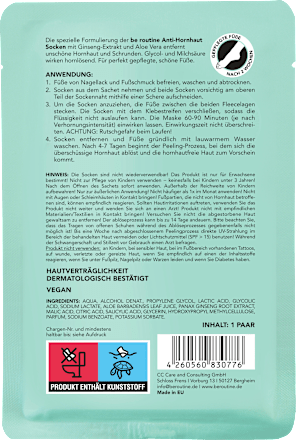 Fußmaske Socken, Anti Hornhaut (1 Paar), 2 St BE ROUTINE