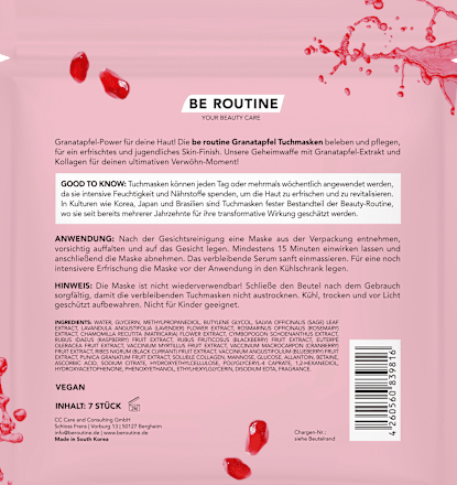 Granaatappel Sheet Masks Multipack, 7 stuks