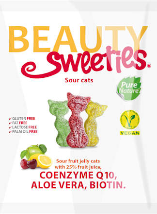 Fruchtgummi, saure Katzen, 125 g