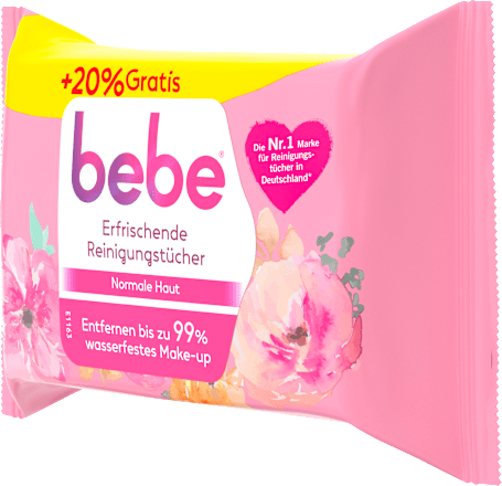 Abschminktücher erfrischend mit Rosenwasser, 30 St