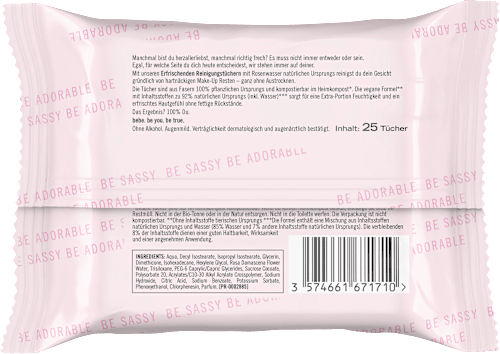 Verfrissende make-up remover doekjes, 25 stuks