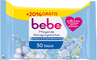 Lingettes nettoyantes pour soins avec vitamine E et glycérine, 30 unités