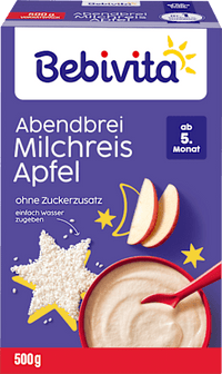 Abendbrei Milch Milchreis mit Apfel ab dem 5. Monat, 500 g