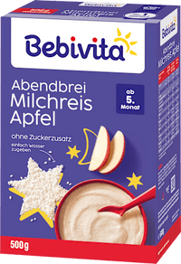 Abendbrei Milch Milchreis mit Apfel ab dem 5. Monat, 500 g
