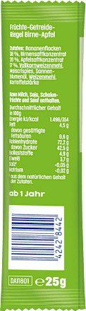 Fruchtriegel Birne Apfel, ab 1 Jahr, 25 g
