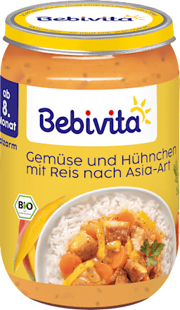Menü Gemüse-Reis mit Hühnchen nach asiatischer Art, ab dem 8. Monat, 220 g