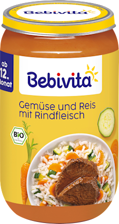 Menü Gemüse-Reis mit Rindfleisch, ab dem 12. Monat, 250 g