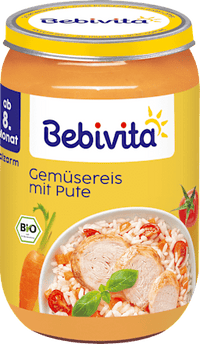 Menü Gemüsereis mit zarter Pute, ab dem 8. Monat, 220 g