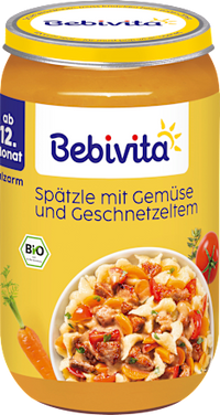 Menü Spätzle mit Gemüse und Geschnetzeltem ab dem 12. Monat, 250 g