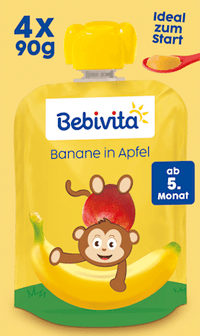 Quetschie Banane in Apfel nach dem 5. Monat (4x90 g), 360 g