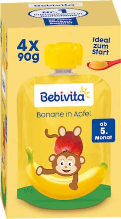 Quetschie Banane in Apfel nach dem 5. Monat (4x90 g), 360 g