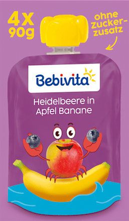 Quetschie Heidelbeere in Apfel Banane ab 1 Jahr (4x90 g), 360 g