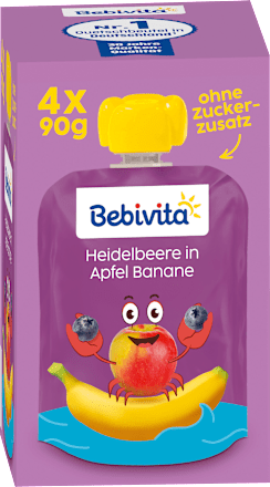 Quetschie Heidelbeere in Apfel Banane ab 1 Jahr (4x90 g), 360 g