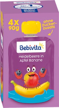 Quetschie Heidelbeere in Apfel Banane ab 1 Jahr (4x90 g), 360 g