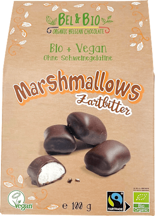 Marshmallows mit Schokolade umhüllt, 100 g BEL & BIO