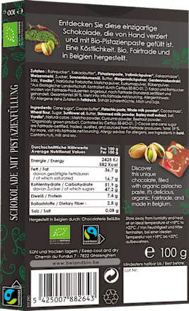 Schokolade mit Pistazienfüllung, 100 g