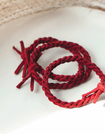 Haargummis Bordeaux Rot, 4 St