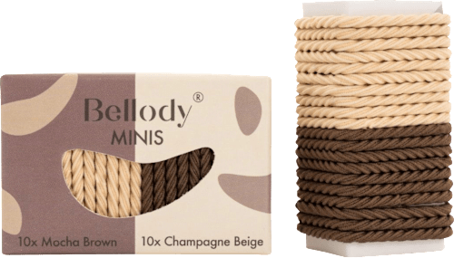 Haarelastiekjes mini bruin &amp; beige, 20 stuks