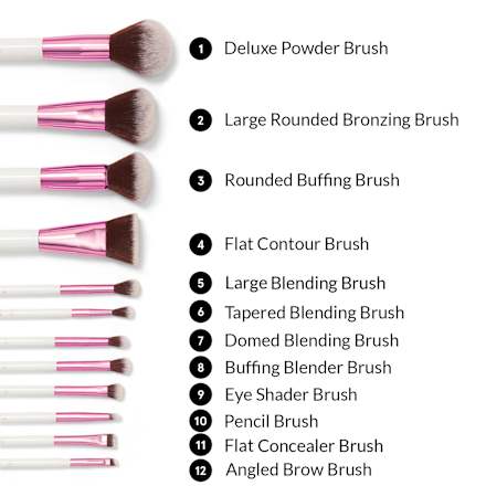 Pinselset Crystal Quartz 12tlg mit Kosmetiktasche, 1 St bh cosmetics